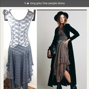 Free people long asymmetrical lace dress
